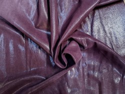veau velours - lézard - prune - maroquinerie - Cuir en Stock