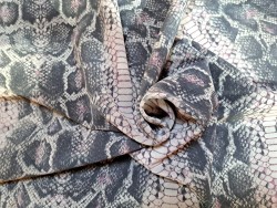 veau velours - serpent - cobra - gris - maroquinerie - Cuir en Stock