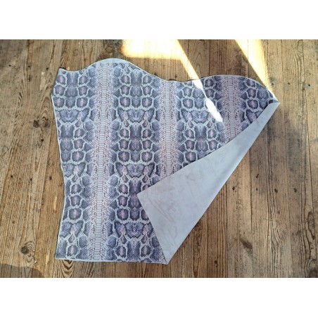 veau velours - serpent - cobra - blanc- maroquinerie - Cuirenstock