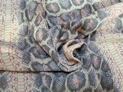 veau velours - serpent - cobra - blanc- maroquinerie - Cuir en Stock