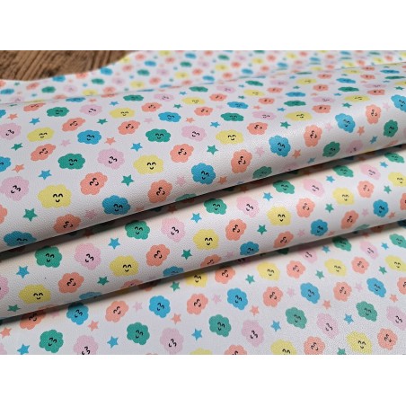 chèvre nuages colorés - blanc - cuirenstock