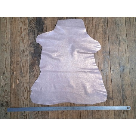 chèvre pailletée - rose - cuir en stock