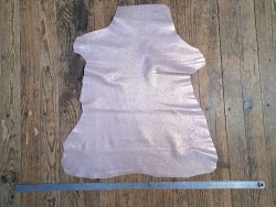 chèvre pailletée - rose - cuir en stock