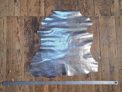 Chèvre - grain serpent - argenté - cuir en stock