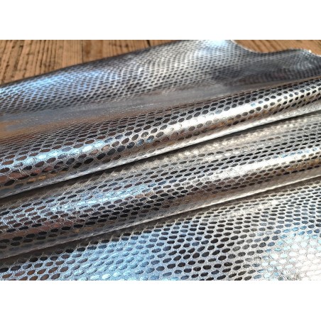Chèvre - grain serpent - argenté - cuirenstock