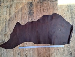 Demi-peau de cuir gras pullup - Marron - B - Cuir en Stock