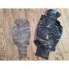 Lot de 2 peaux de cuir de lézard - C - Noir/Taupe