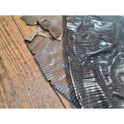 Lot de 2 peaux de cuir de lézard - C - Noir/Taupe