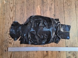Lot de 2 peaux de cuir de lézard - C - Noir/Taupe