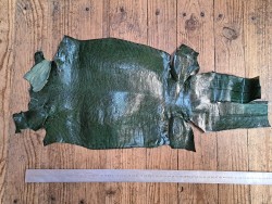 Lot de 2 peaux de cuir de lézard - D - Vert/Marine