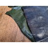 Lot de 2 peaux de cuir de lézard - D - Vert/Marine