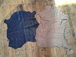Lot de 2 peaux uniques - Cuir de chèvre et d'agneau -K- Cuir en Stock