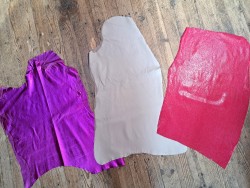 Lot de 3 peaux de cuir stretch - maroquinerie - Cuir en Stock