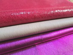 Lot de 3 peaux de cuir stretch - maroquinerie - Cuir en Stock