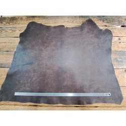 Collet de vache tannage végétal grainé nuancé - Marron