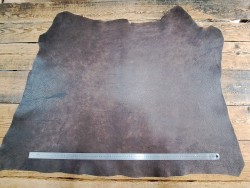 Collet de vache tannage végétal grainé nuancé - Marron