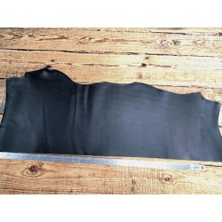 Bande de collet tannage végétal lisse - Noir mat - Cuir en Stock