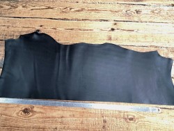 Bande de collet tannage végétal lisse - Noir mat - Cuir en Stock