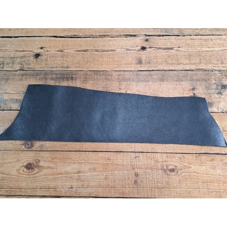 Bande de collet tannage végétal grainé - Noir - Cuir en Stock