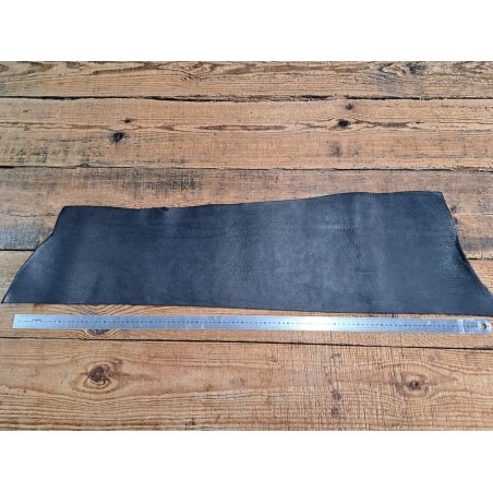 Bande de collet tannage végétal grainé - Noir - Cuir en Stock