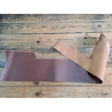 Demi collet de vache tannage végétal lisse - Brun - Cuirenstock