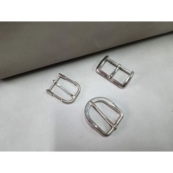 LOT de 3 boucles de ceinture - J - Nickelé - 30mm / 35mm / 40mm