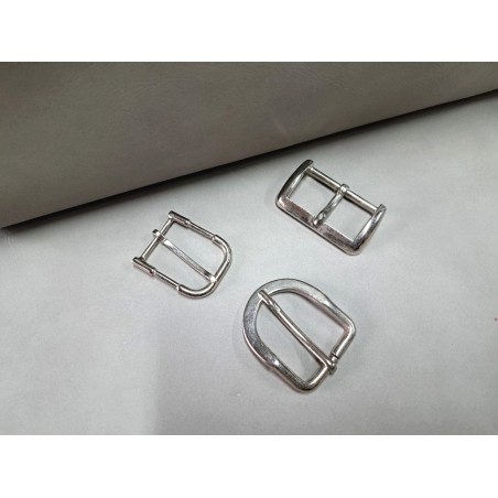 LOT de 3 boucles de ceinture - J - Nickelé - 30mm / 35mm / 40mm