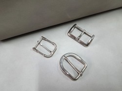 LOT de 3 boucles de ceinture - J - Nickelé - 30mm / 35mm / 40mm