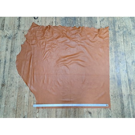 Demi peau cuir vache grainée - brun automnal - maroquinerie - cuir en stock