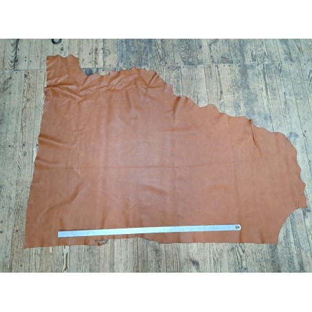 Demi peau cuir vache grainée - brun automnal - maroquinerie - cuir en stock