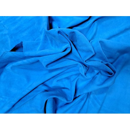 Peau de veau velours bleu - Cuir en Stock