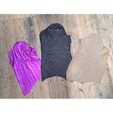 Lot de 3 peaux de cuir stretch - maroquinerie - Cuir en Stock