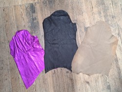 Lot de 3 peaux de cuir stretch - maroquinerie - Cuir en Stock