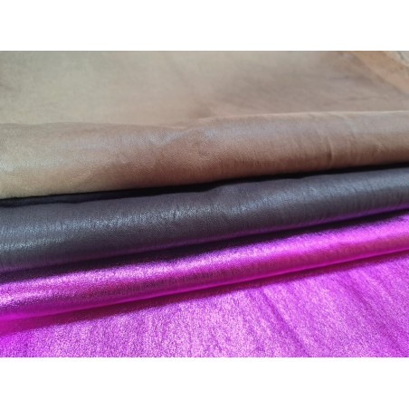 Lot de 3 peaux de cuir stretch - maroquinerie - Cuir en Stock
