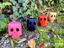 Kit Tête de Mort en Cuir – DIY Origami – Déco, Porte-Clés ou Suspension Halloween - Cuir en Stock