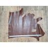Demi-peau de cuir de vachette grain croco brun acajou - B