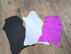 Lot de 3 peaux de cuir stretch - maroquinerie ou vêtement