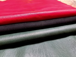 Lot de 3 peaux de cuir stretch - Cuir en Stock