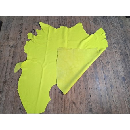 taurillon - jaune vif - gros grains - maroquinerie - cuirenstock