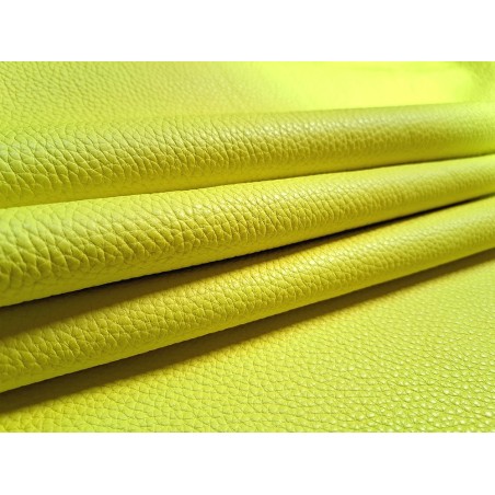 taurillon - jaune vif - gros grains - maroquinerie - Cuirenstock