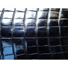 Cuir de crocodile - queue noir satiné - Cuir en Stock