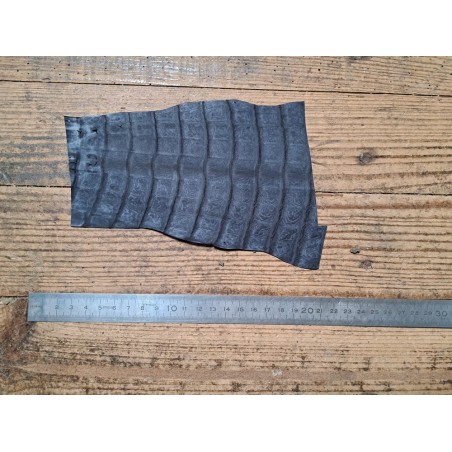 Cuir de crocodile - queue noir satiné - Cuir en Stock
