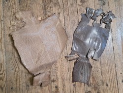 Lot de 2 peaux de cuir de lézard - D - Beige/Brun acacia