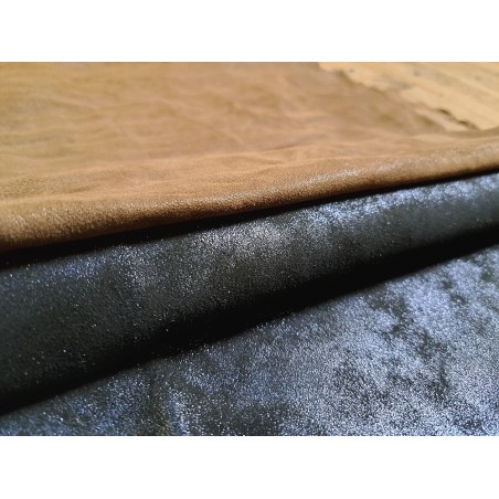 Lot de 2 peaux uniques - Cuir d'agneau et de chèvre -L- Cuir en Stock