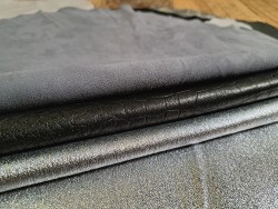 Lot de 3 peaux de cuir stretch - Cuir en Stock