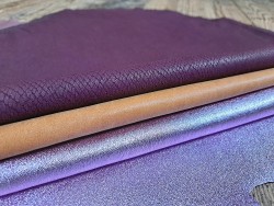 Lot de 3 peaux de cuir stretch - Cuir en Stock