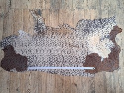 demi peau - vache - poils tachetés - chevrons - maroquinerie - vêtement - cuir en stock