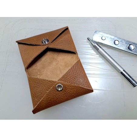 Kit DIY Porte-carte minimaliste en cuir – 7 couleurs au choix – Fabrication française - Cuir en Stock
