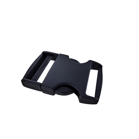 Fermoir boucle à clip réglable noir - 40mm - Cuir en Stock