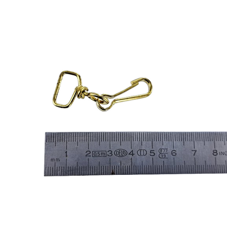 Mousqueton tournant à bélière - laiton 25 mm - maroquinerie - Cuirenstock